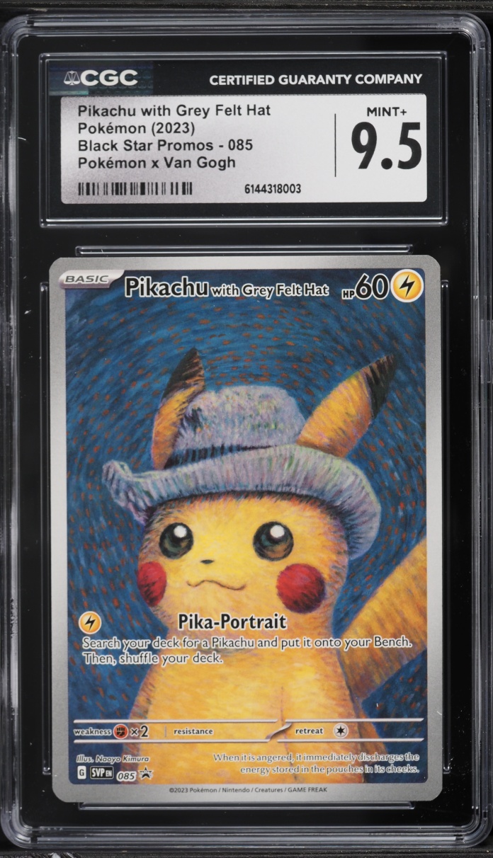 2023 Pokemon SV Promo Van Gogh Full Art Pikachu With Grey Felt Hat #85 CGC 9.5 MINT+