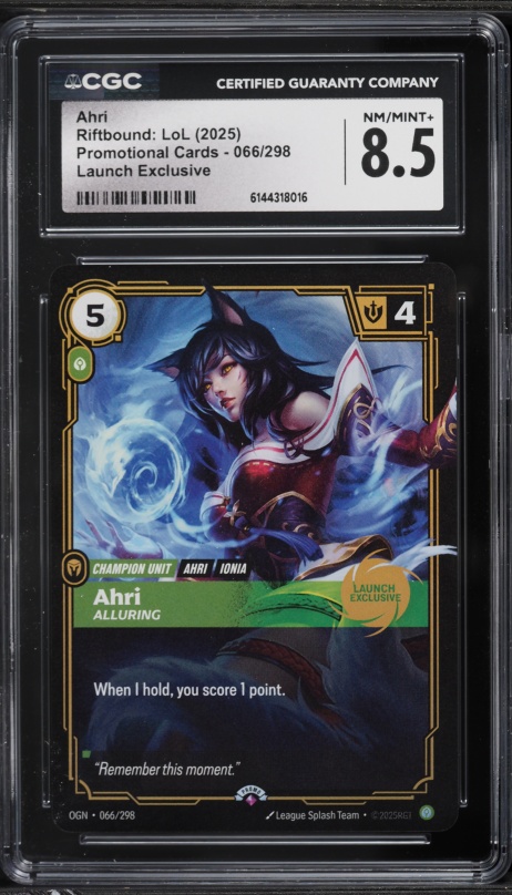 ahri riftbound card Riftbound 2025 League of Legends Chinese Tcg Card Promo ahri Holo foil OGN