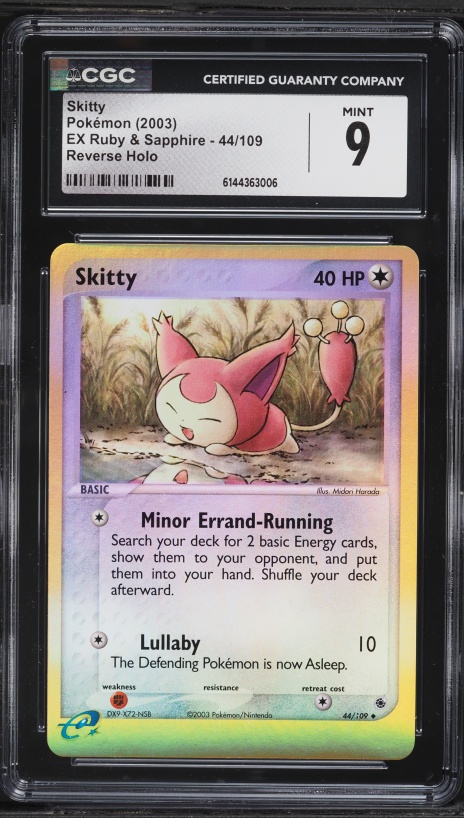 skitty pokemon card value 2006 Pokemon EX Legend Maker Skitty #64 CGC 9 MINT on Fanatics Collect