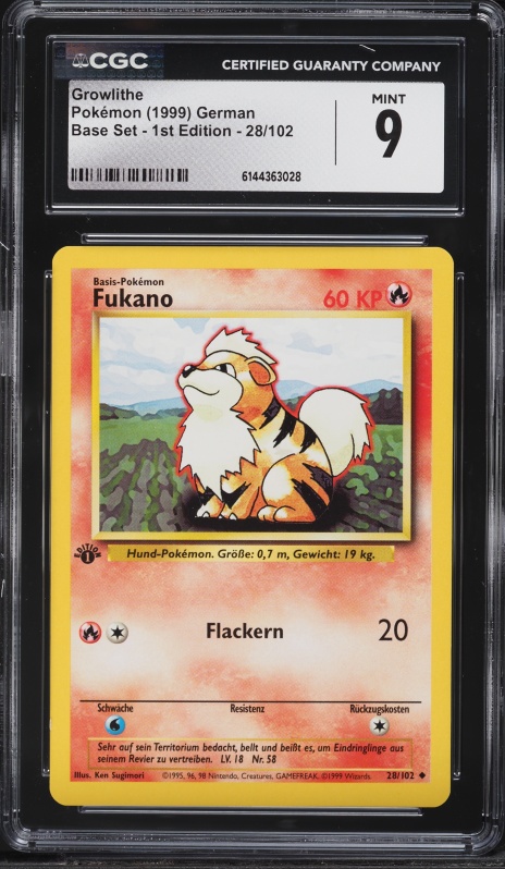 1999 Pokemon German Base Set 1st Edition Charmander Glumanda #46 PSA 9 MINT on Fanatics Collect 1999 Pokemon German Base Set 1st Edition Charmander Glumanda #46 PSA 9 MINT on Fanatics Collect