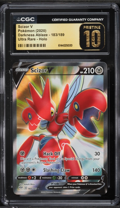 2020 Pokemon Sword & Shield Darkness Ablaze Full Art Scizor V #183