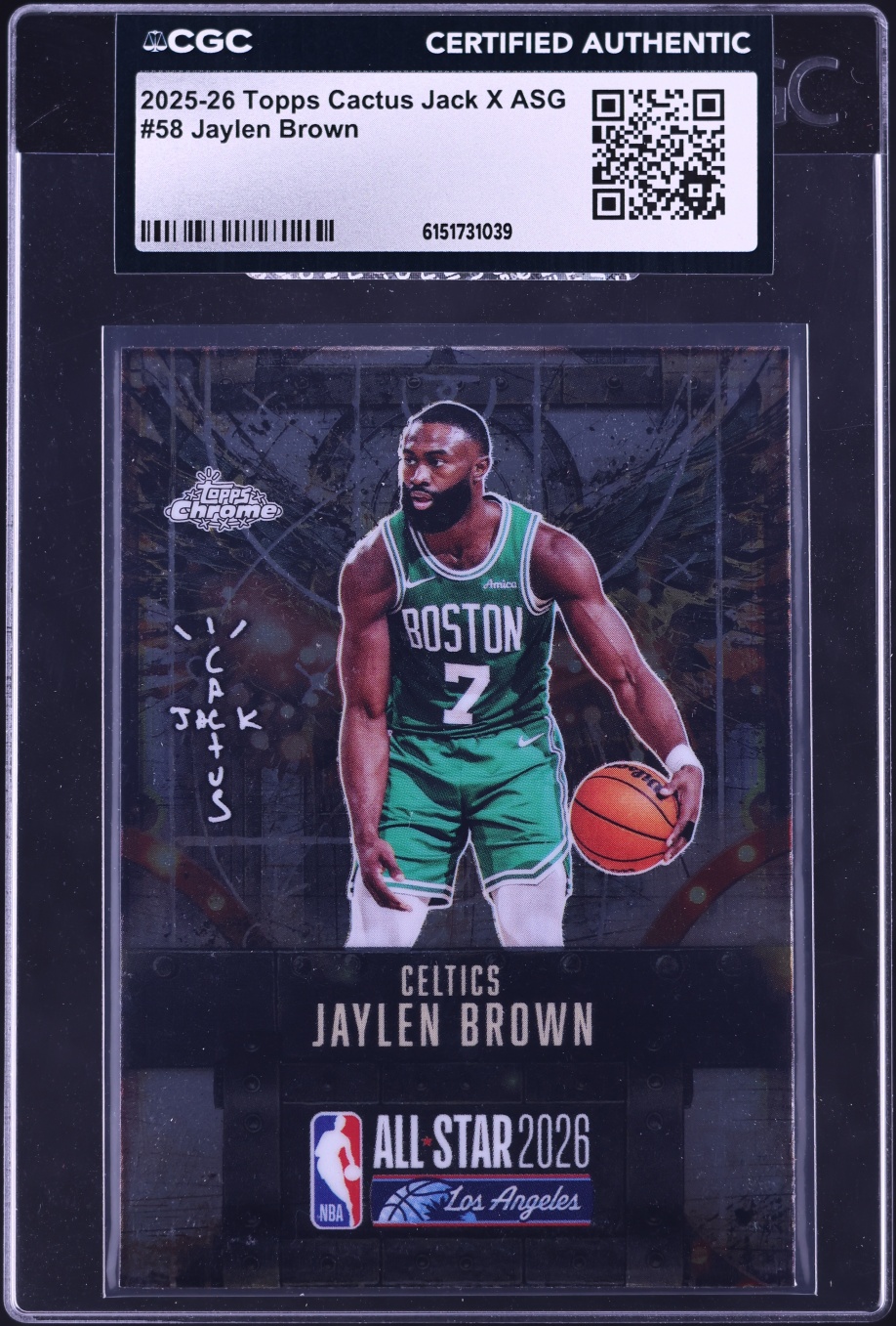 2025 Topps Chrome Cactus Jack X ASG Jaylen Brown #58 CGC AUTH