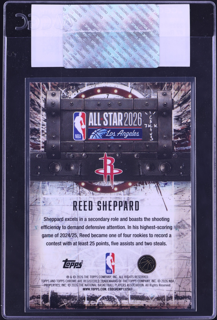 2025 Topps Chrome Cactus Jack X ASG Reed Sheppard #7 CGC AUTH
