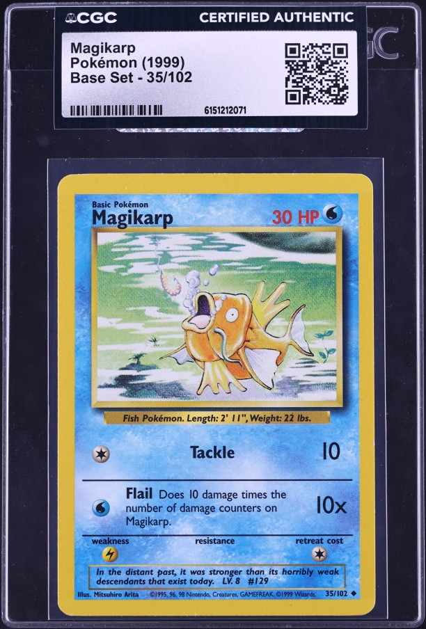 1999 Pokemon Base Set Magikarp #35 CGC 9 MINT on Fanatics Collect