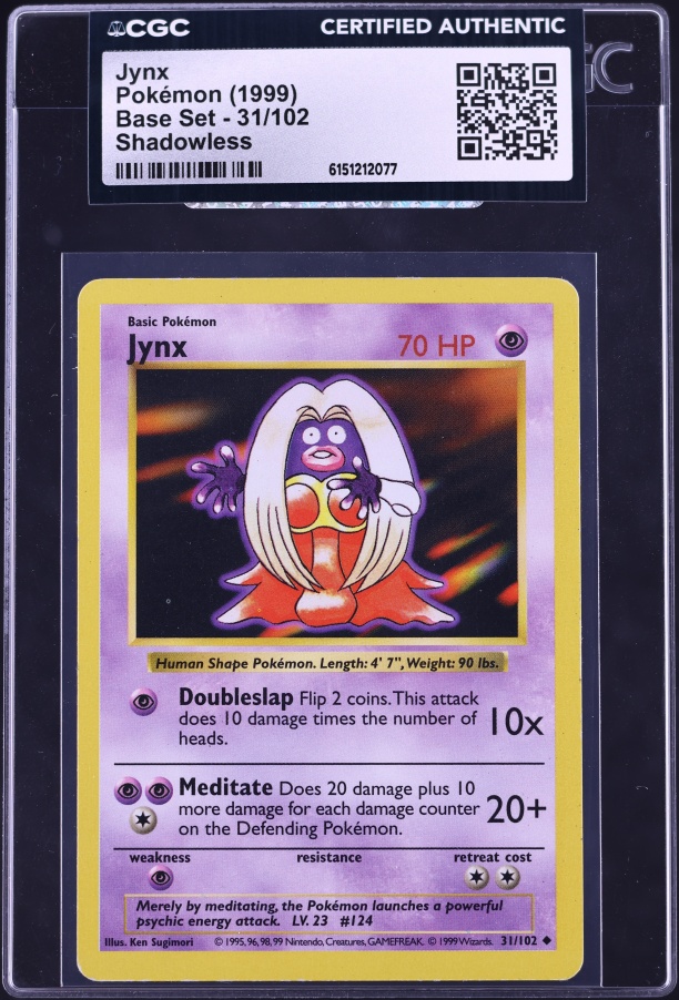 1999 Pokemon Base Set Shadowless Jynx #31 CGC AUTH