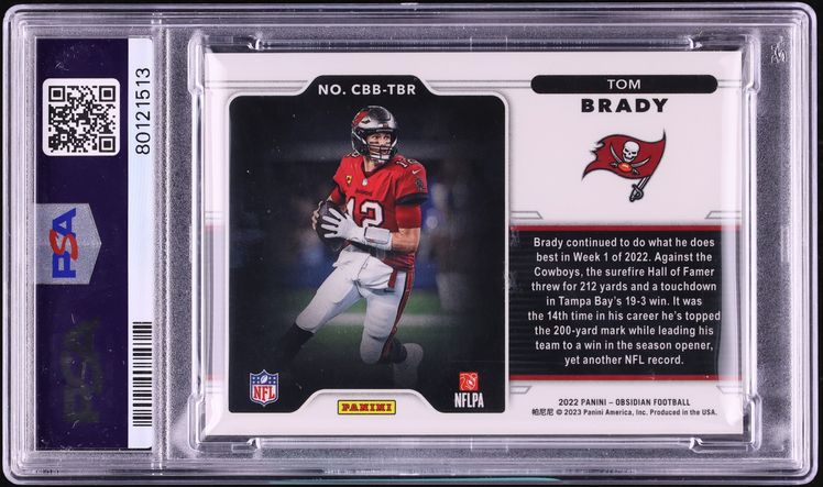 2022 Panini Obsidian Color Blast Black Tom Brady #CBB-TBR PSA 9 MINT