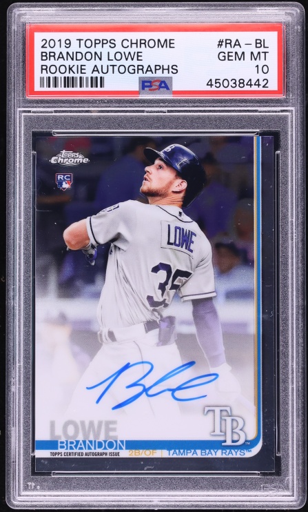 2019 Topps Chrome Brandon Lowe ROOKIE AUTO #RA-BL PSA 10 GEM MINT