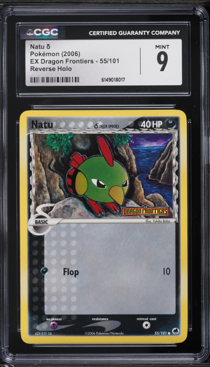 2006 Pokemon EX Dragon Frontiers Reverse Holo Natu #55 CGC 9 MINT on ...