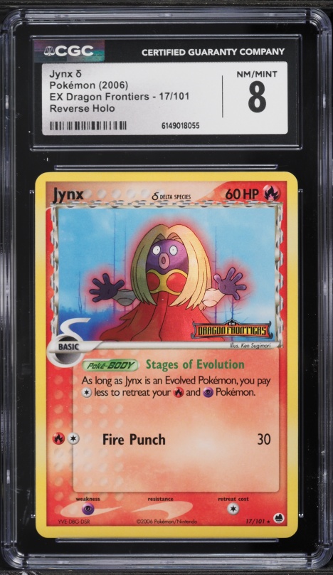 2006 Pokemon EX Dragon Frontiers Reverse Holo Jynx #17 CGC 8 NM-MT