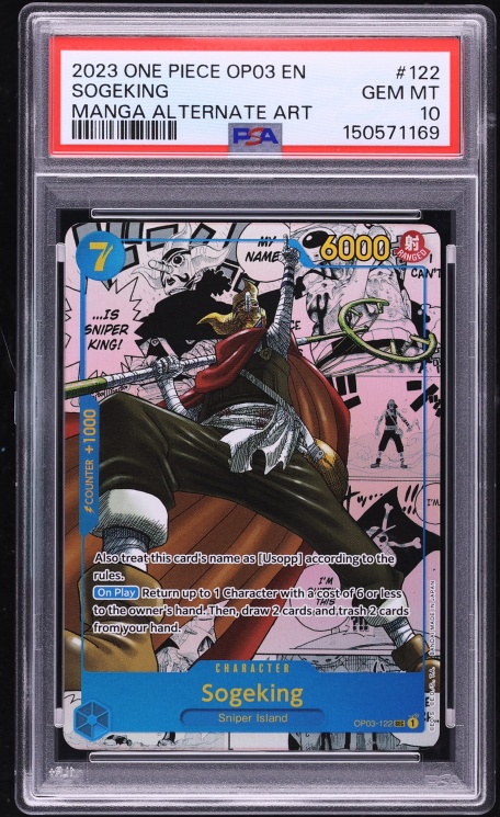2023 One Piece Pillars Of Strength SEC Manga Art Sogeking #OP03-122 PSA 10 GEM MINT