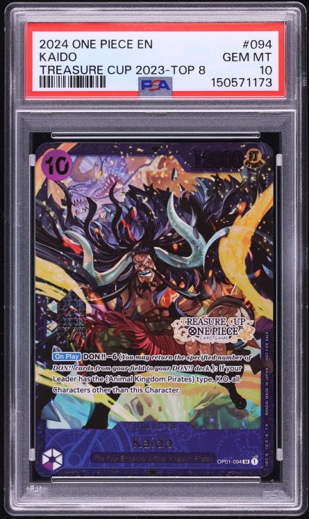 2024 One Piece Promo Treasure Cup Top 8 SR Kaido #OP01-94 PSA 10 GEM MINT