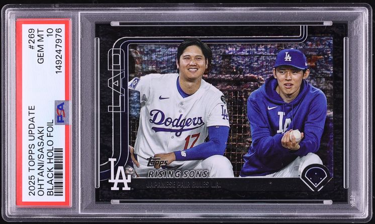 2025 Topps Update Black Holo Foil Shohei Ohtani Roki Sasaki ROOKIE /10 #US269 PSA 10 GEM MINT