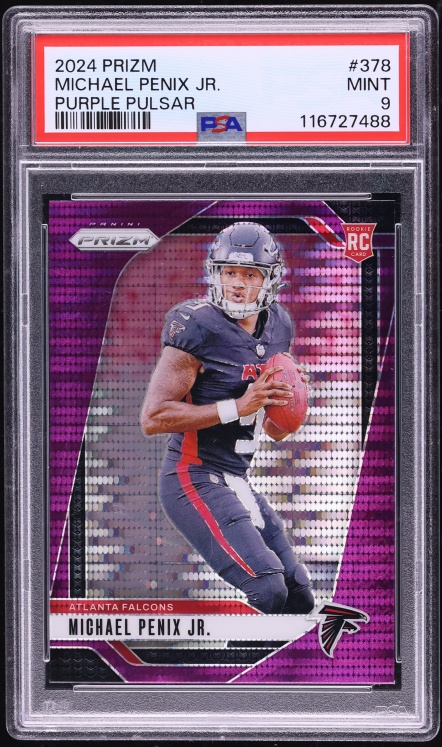 2024 Panini Prizm Purple Pulsar Michael Penix Jr. ROOKIE #378 PSA 9 MINT