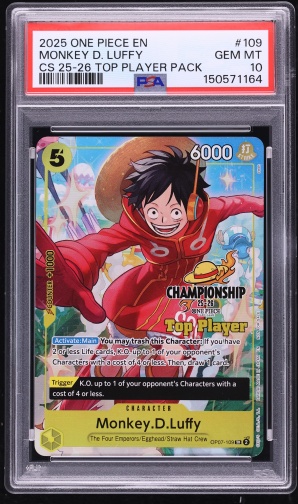 Lot(6) 2025 One Piece Championship 25-26 Top Player Buggy Ace Nami