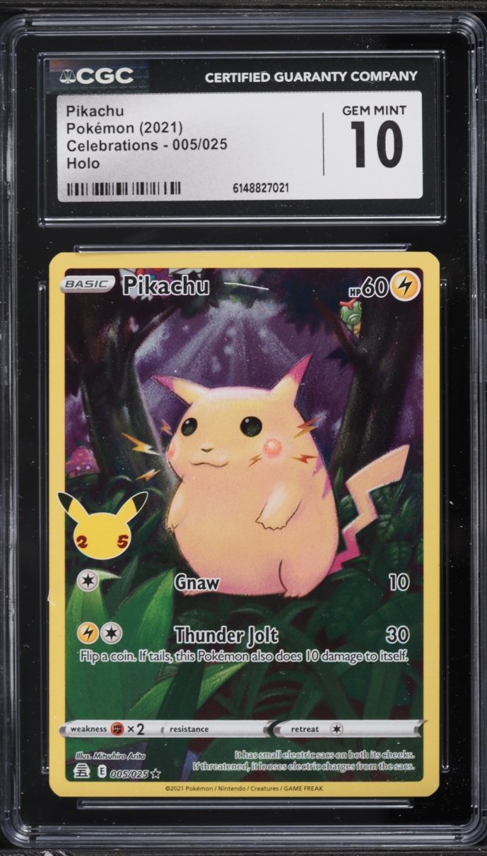 2021 Pokemon Sword & Shield Celebrations Full Art Pikachu #5 CGC 10 GEM MINT