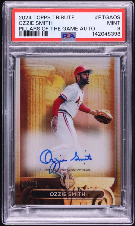 2024 Topps Tribute Pillars Of the Game Ozzie Smith AUTO /75 #PTGA-OS PSA 9 MINT