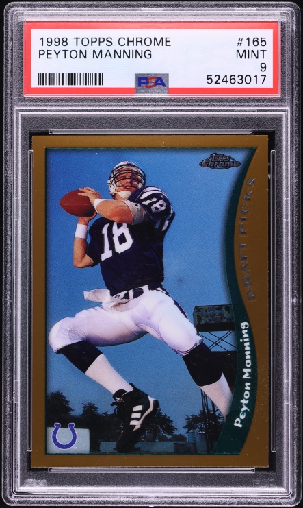 1998 Topps Chrome Peyton Manning ROOKIE #165 PSA 9 MINT
