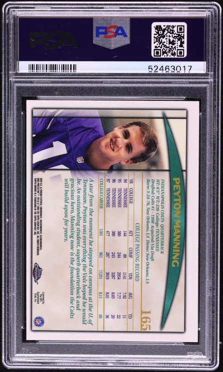 1998 Topps Chrome Peyton Manning ROOKIE #165 PSA 9 MINT