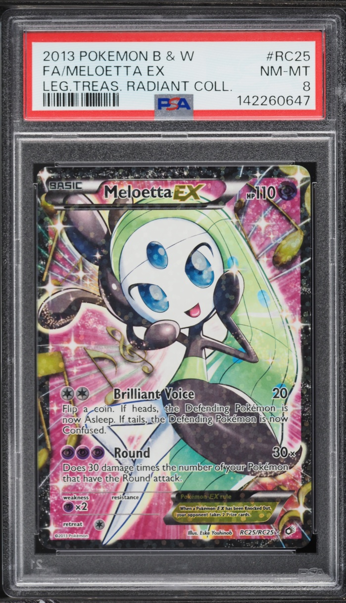 2013 Pokemon BW Legendary Treasures Radiant Collection Alt Art Meloetta EX #RC25 PSA 8 NM-MT