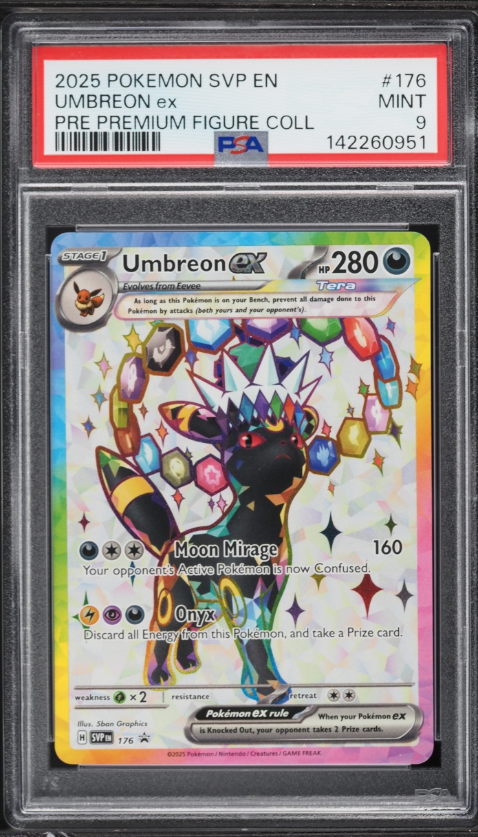 2025 Pokemon SV Promo Prismatic Evolutions Figure Full Art Umbreon EX #176 PSA 9 MINT