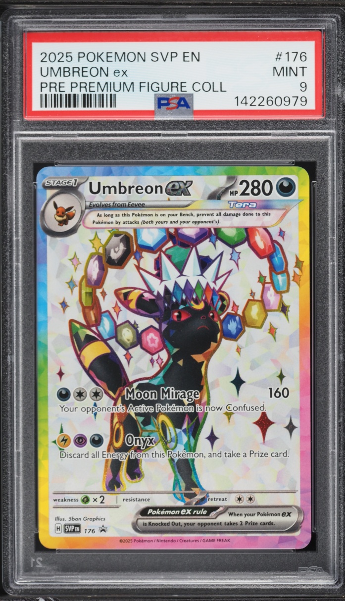 2025 Pokemon SV Promo Prismatic Evolutions Figure Full Art Umbreon EX #176 PSA 9 MINT