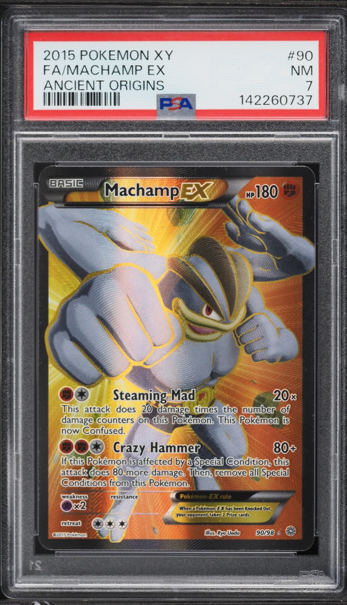 2015 Pokemon XY Ancient Origins Full Art Machamp EX #90 PSA 7 NRMT on ...