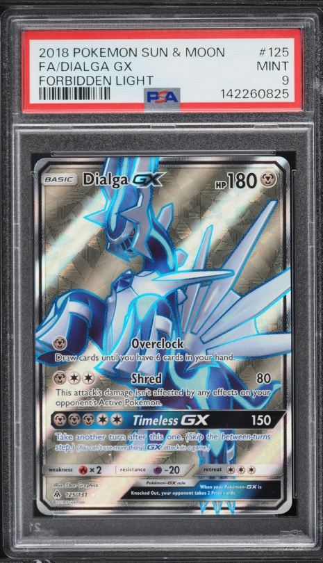 2018 Pokemon Sun & Moon Forbidden Light Full Art Dialga GX #125 PSA 9 MINT