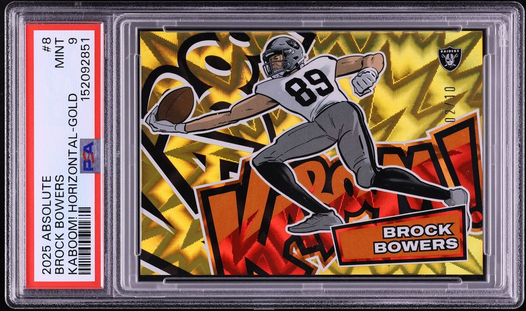2025 Absolute Kaboom Horizontal Gold Brock Bowers /10 #8 PSA 9 MINT