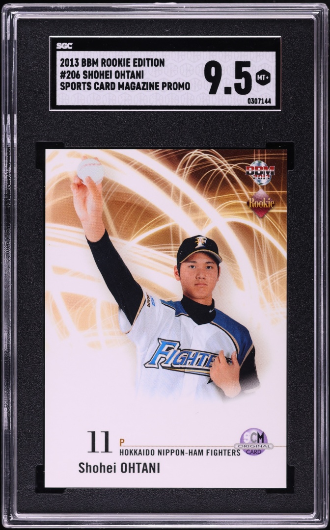 2013 BBM Edition Sports Card Magazine Promo Shohei Ohtani ROOKIE #206 SGC 9.5 MINT+