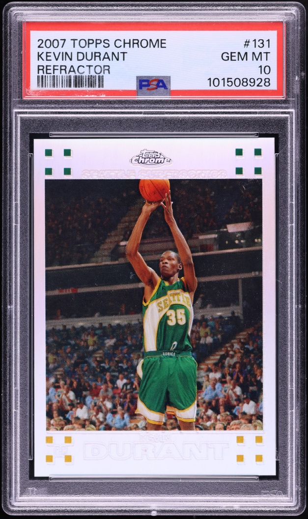2007 Topps Chrome Kevin Durant Refractor /1499 #131 PSA 10 | Card