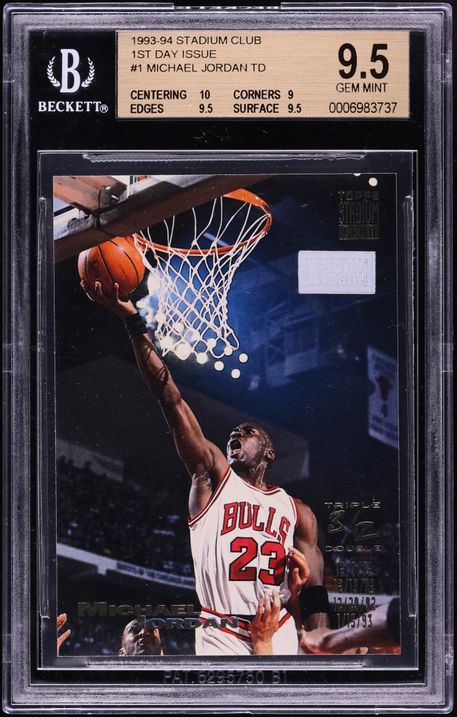 1993 Stadium Club 1st Day Issue Michael Jordan #1 BGS 9.5 GEM MINT