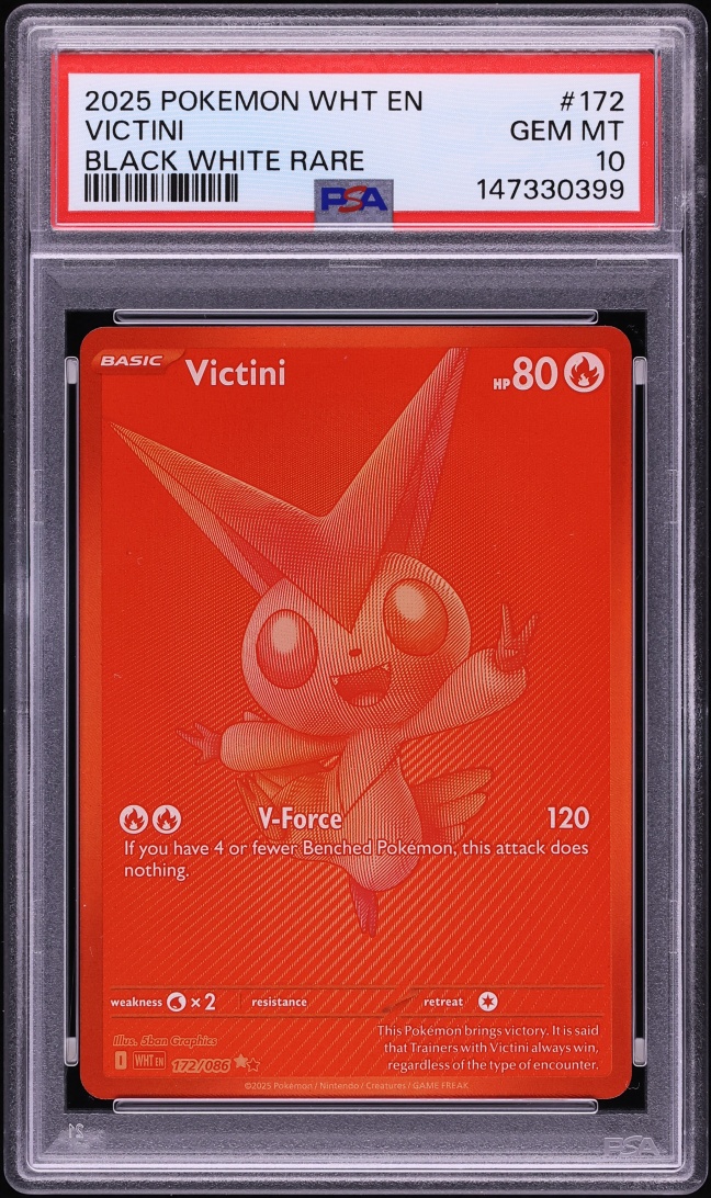 2025 Pokemon Scarlet & Violet White Flare BWR Victini #172 PSA 10 GEM MINT