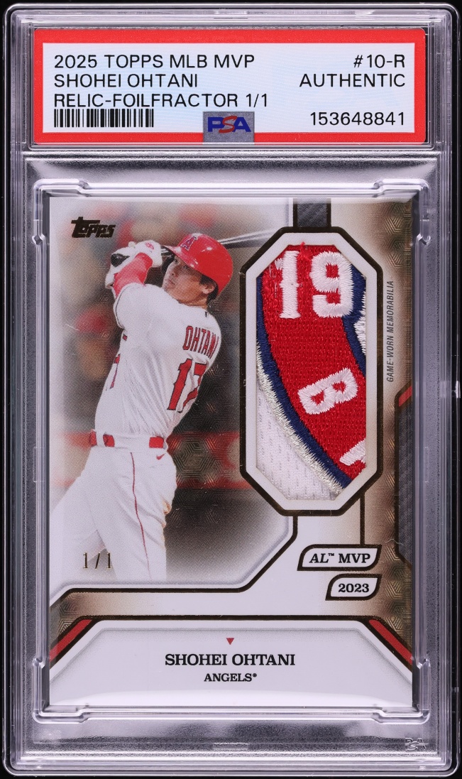 2025 Topps MLB MVP Collection Foilfractor Shohei Ohtani PATCH 1/1 #10-R PSA AUTH