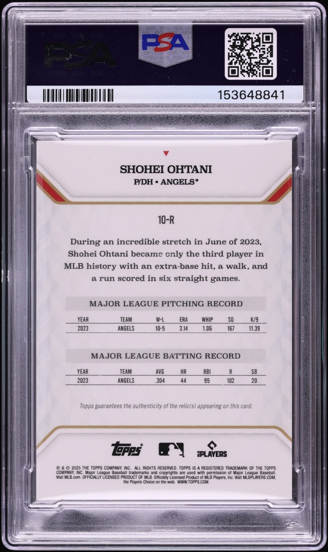 2025 Topps MLB MVP Collection Foilfractor Shohei Ohtani PATCH 1/1 #10-R PSA AUTH