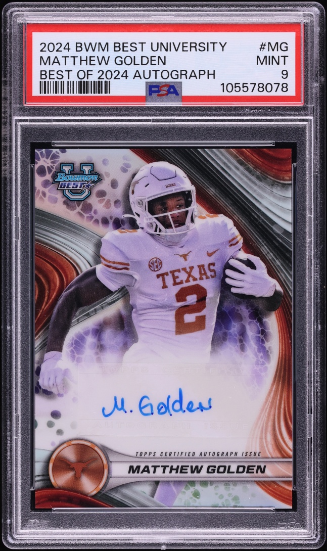 2024 Bowman University Best Matthew Golden ROOKIE AUTO #BOA-MG PSA 9 MINT