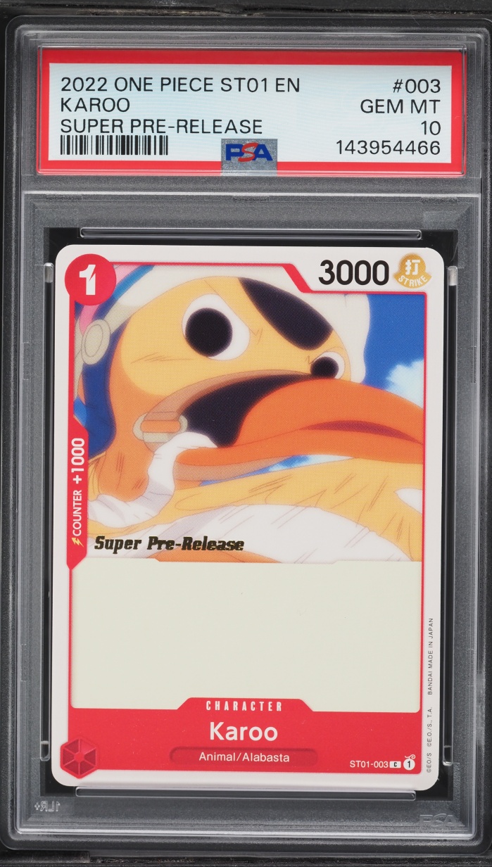2022 One Piece Starter Deck Straw Hat Crew Super Pre-Release Karoo #003 PSA 10 GEM MINT