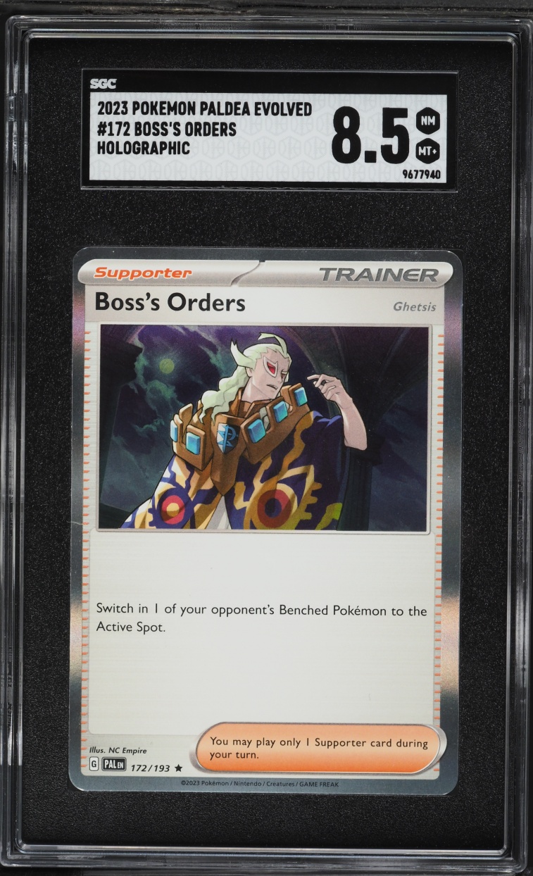 2023 Pokemon Scarlet & Violet Paldea Evolved Holo Boss's Orders #172 SGC 8.5 NM-MT+