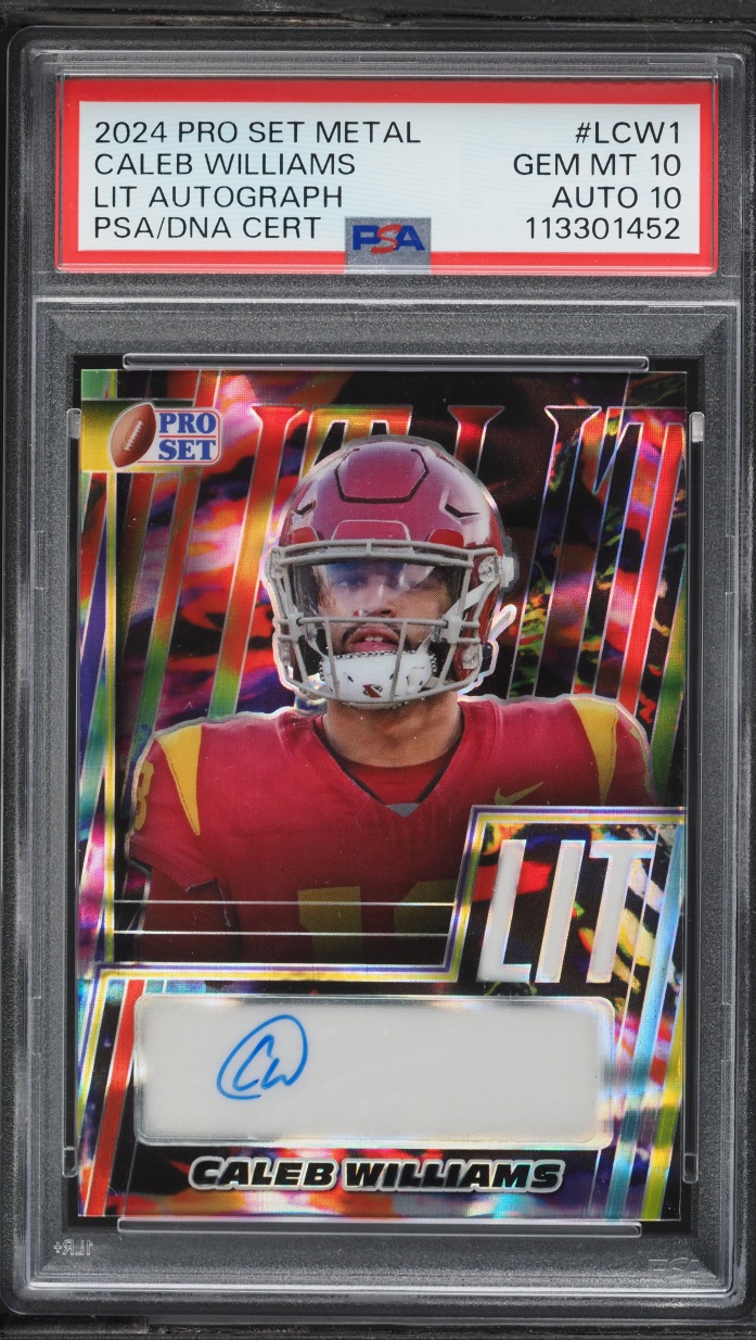 2024 Pro Set Metal Lit Caleb Williams ROOKIE AUTO DNA 10 /10 #L-CW1 PSA 10 GEM MINT