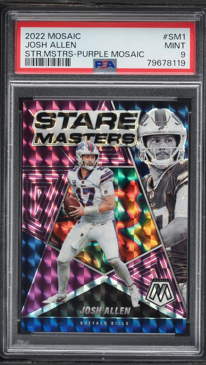 2022 Panini Mosaic Stare Masters Purple Josh Allen /49 #SM1 PSA 9 MINT