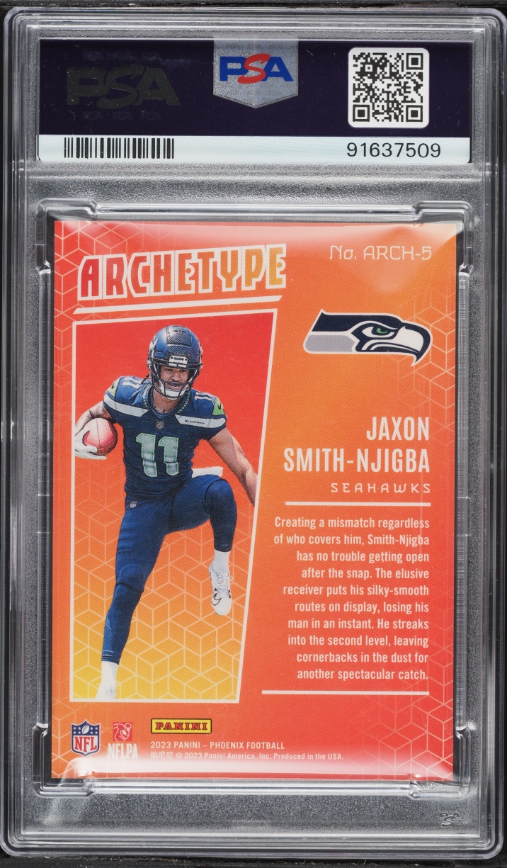2023 Panini Phoenix Archetype Jaxon Smith-Njigba ROOKIE #ARCH5 PSA 9 MINT