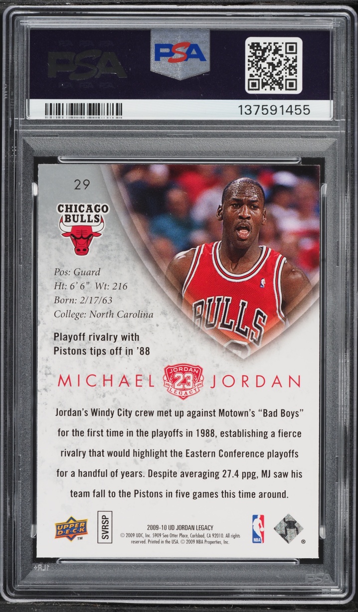 2009 Upper Deck Jordan Legacy Gold Michael Jordan #29 PSA 10 GEM MINT