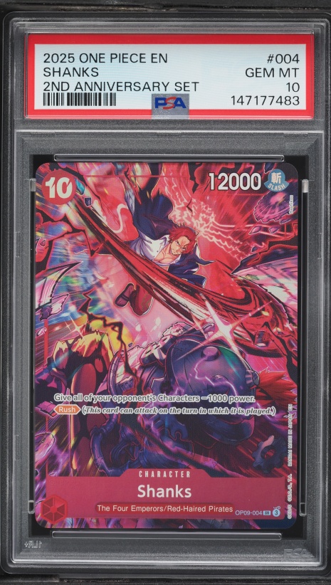 2025 One Piece 2nd Anniversary Set Leader Shanks #OP09-001 PSA 10