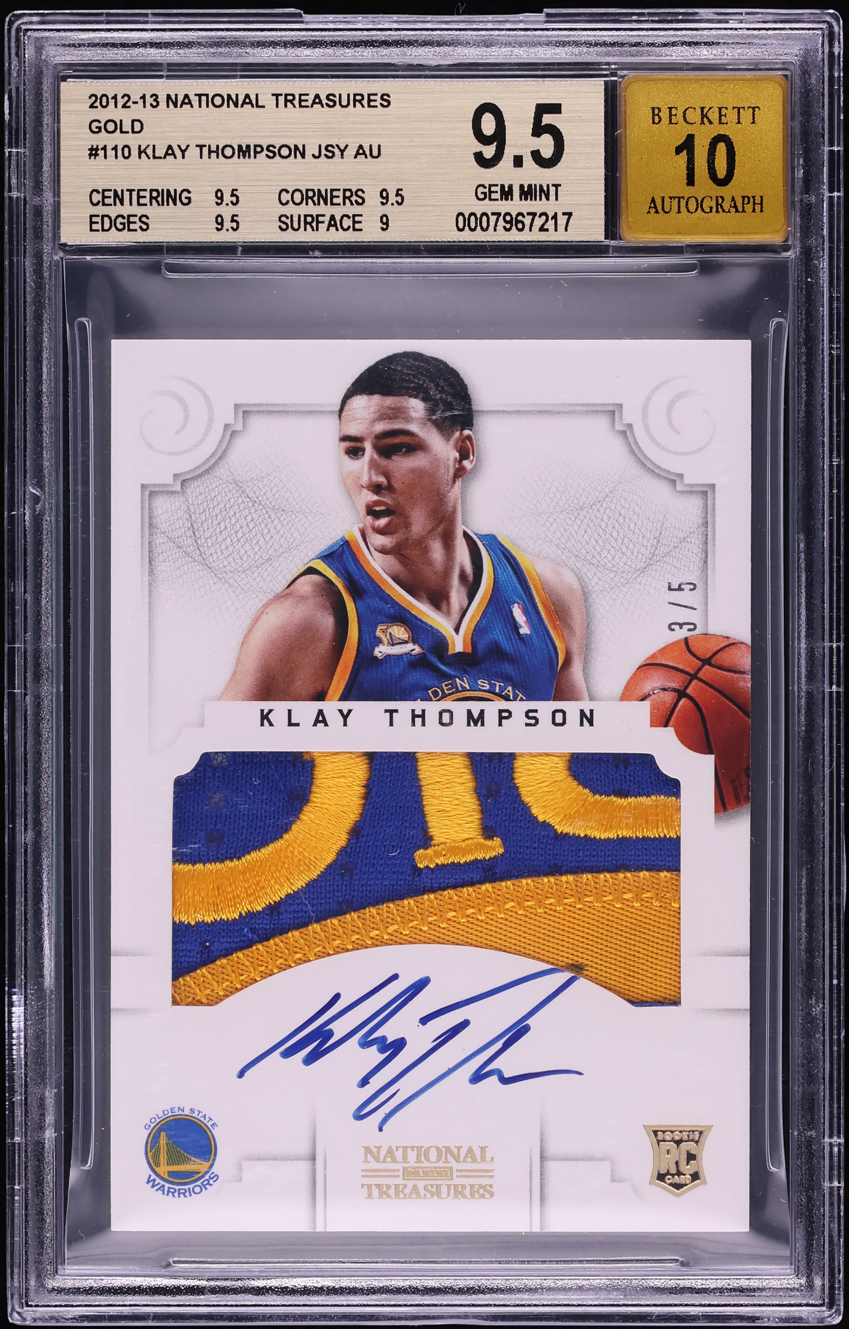 その他 2012 Klay Thompson RC RPA patch auto /25 2012 National Treasures Gold Klay Thompson ROOKIE PATCH AUTO /5