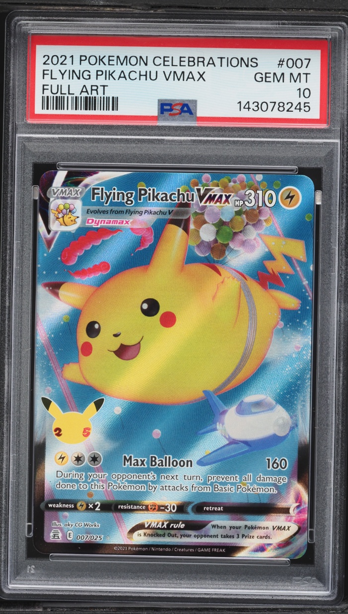 2021 Pokemon Sword & Shield Celebrations Full Art Flying Pikachu VMAX #7 PSA 10 GEM MINT