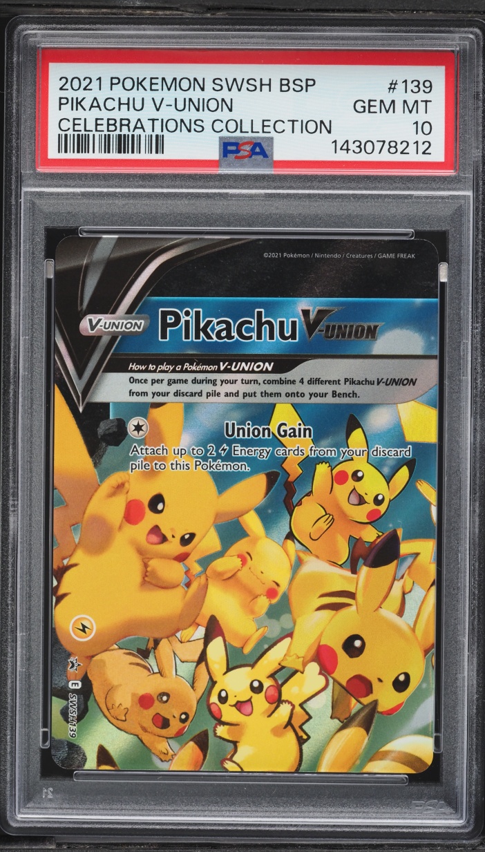 2021 Pokemon Sword & Shield Promo Celebrations Pikachu V-UNION #SWSH139 PSA 10 GEM MINT