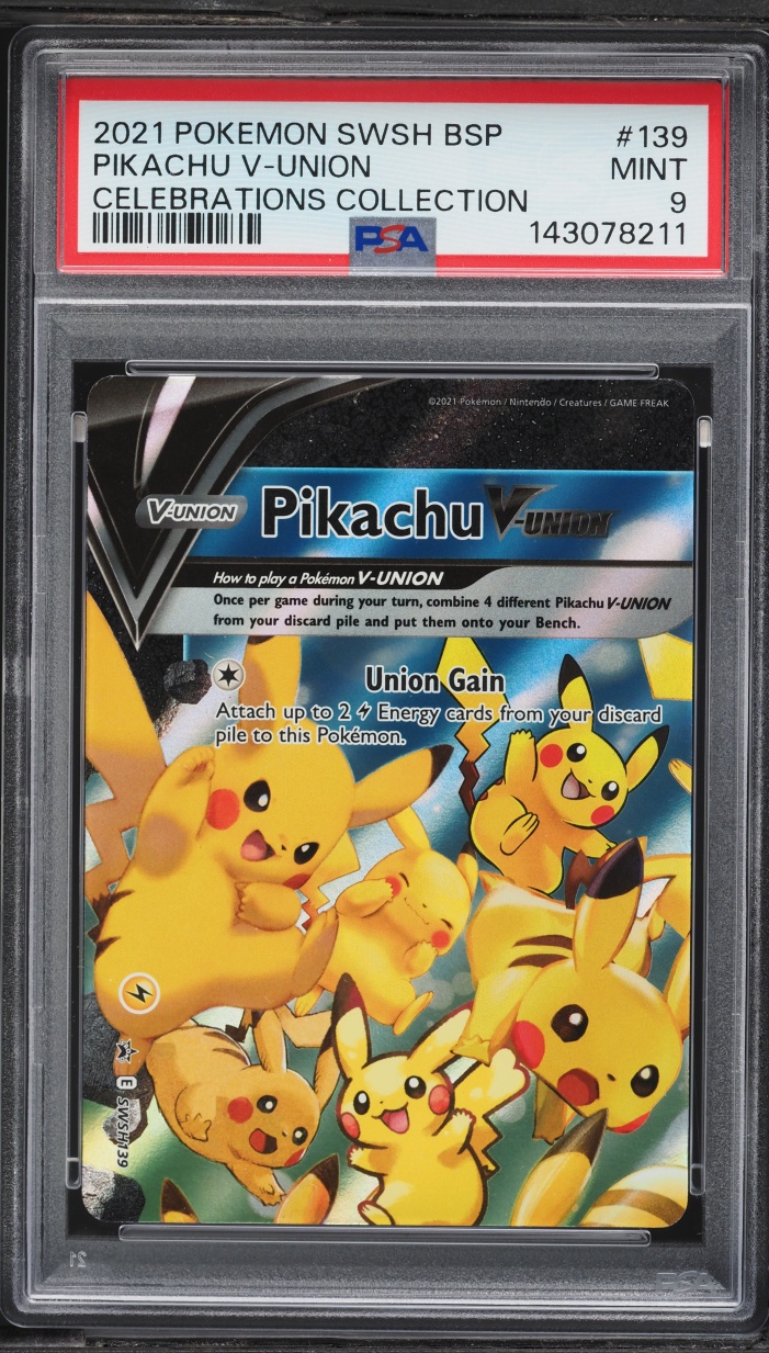 2021 Pokemon Sword & Shield Promo Celebrations Pikachu V-UNION #SWSH139 PSA 9 MINT