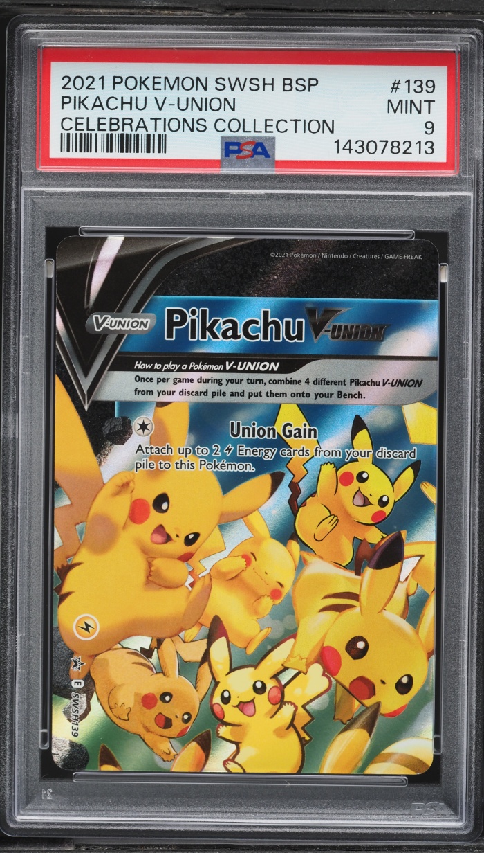 2021 Pokemon Sword & Shield Promo Celebrations Pikachu V-UNION #SWSH139 PSA 9 MINT
