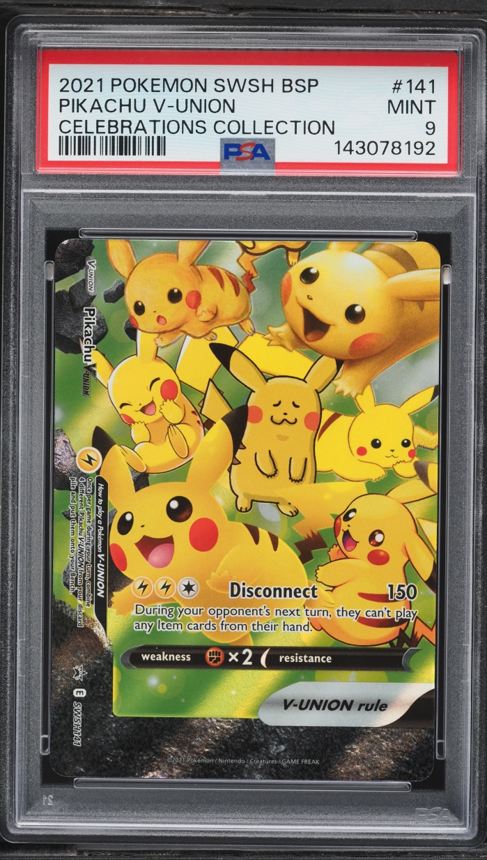 2021 Pokemon Sword & Shield Promo Celebrations Pikachu V-UNION #SWSH141 PSA 9 MINT