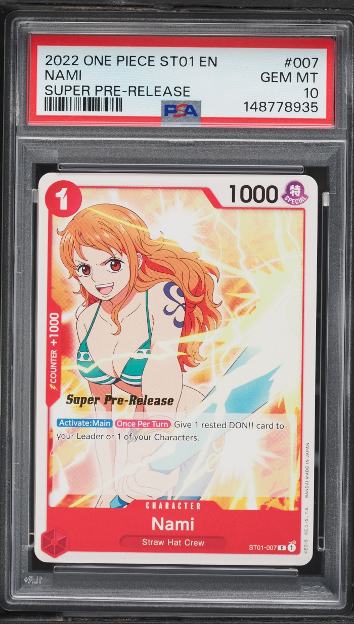 2022 One Piece Straw Hat Crew Super Pre-Release Nami #ST01-007 PSA