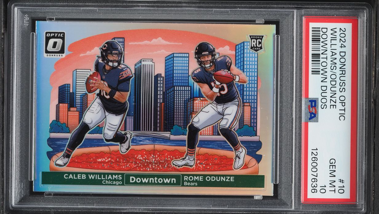 2024 Donruss Optic Downtown Duos Caleb Williams Rome Odunze ROOKIE #10 PSA 10 GEM MINT